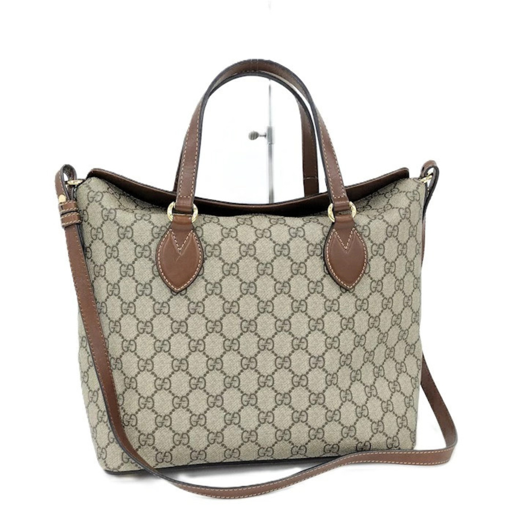 Gucci GG Supreme Monogram Crossbody Tote Brown
